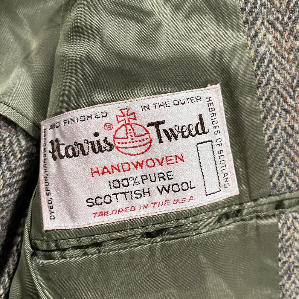 VTG Harris Tweed Blazer Men 40R Scottish Wool Nordstrom Herringbone Sport‎ Coat - Picture 5 of 14